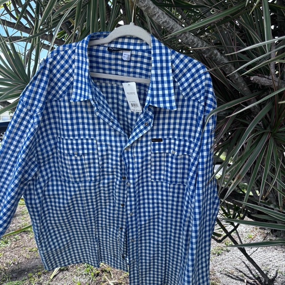 Rocawear Men’s Blue/White Checkered Western Style, LS, Snap Front Shirt,NWT 4X - Picture 3 of 15